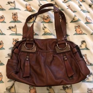 B. Makowsky // Chocolate leather handbag